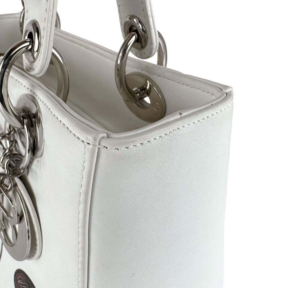 CHRISTIAN DIOR White Leather Shoulder Bag - Picture 7 of 14